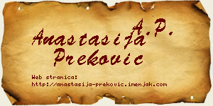 Anastasija Preković vizit kartica